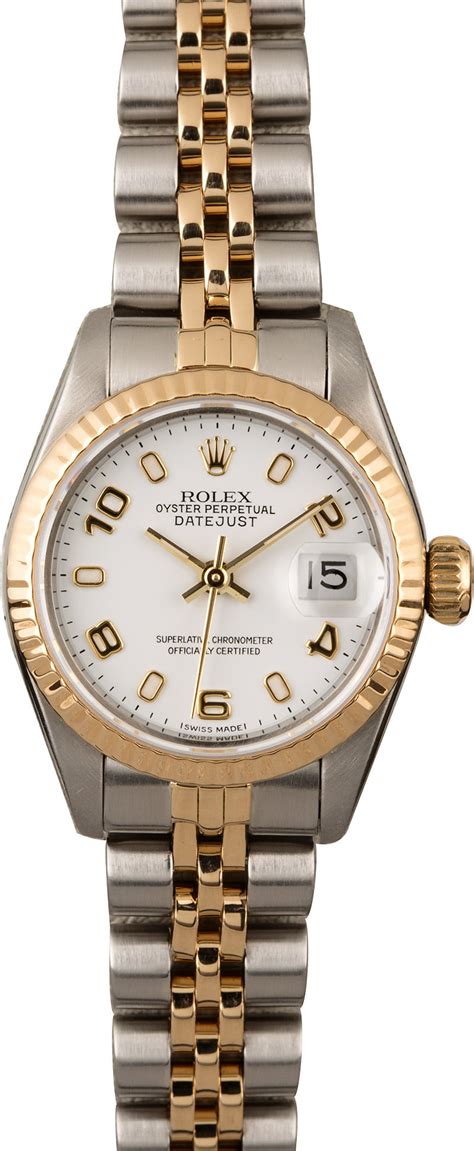 Rolex Ladies Datejust 69173 White Arabic Dial 